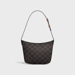 MEDIUM CELINE CROQUE BAG IN TRIOMPHE CANVAS AND CALFSKIN TAN - Image 3